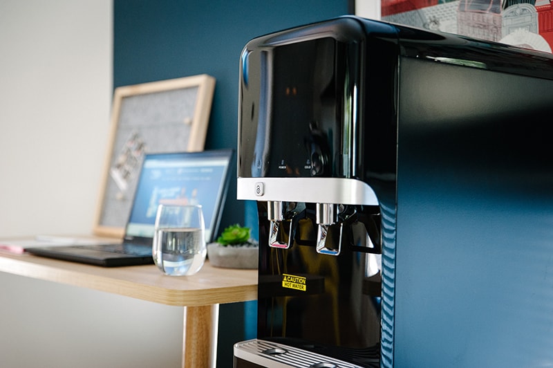 Hot and Cold Water Dispenser in black by Aussie Natural Filtration Systems and Water Filters
